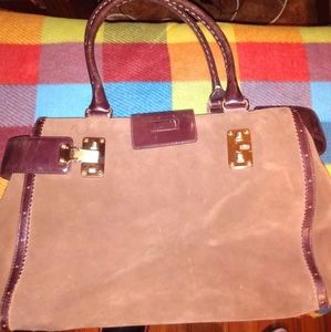 Brown suede Ann Taylor purse barely used
